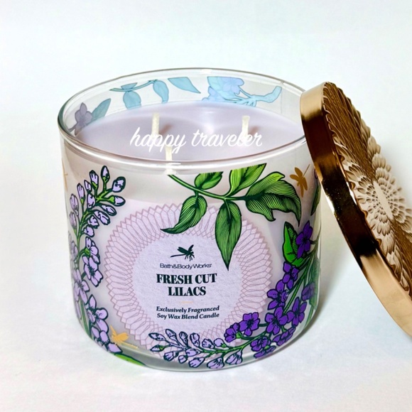 FRESH CUT LILACS 3 Wick Candle - Picture 2 of 3